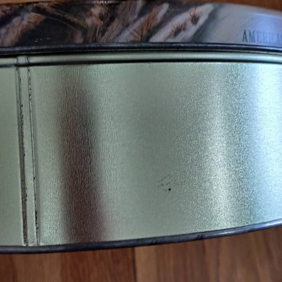 Vintage Deluxe Fruit Cake Metal Tin Collin Street Bakery Winter Sledding 10.5" - Picture 4 of 12